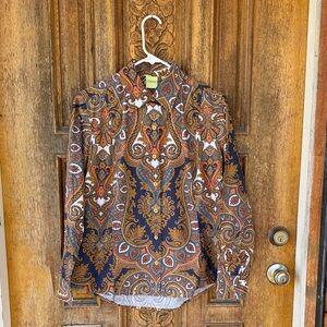 Vintage Craig Taylor Paisley Button Down Shirt Size XL